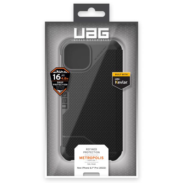 UAG Metropolis Bookcase iPhone 14 - Kevlar Black