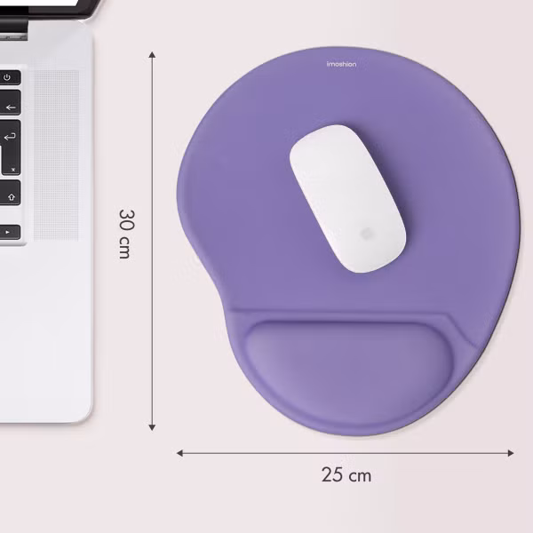 imoshion Ergonomische muismat - Muismat met polssteun - 30 x 25 cm - Lila