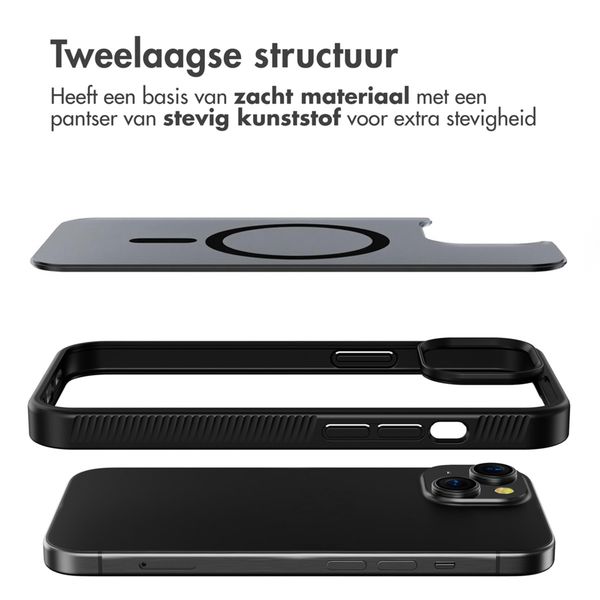 Accezz Rugged Frosted MagSafe Backcover Apple iPhone 15 - Zwart