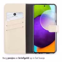Selencia Echt Leren Bookcase Samsung Galaxy A52(s) (5G/4G) - Greige