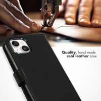 Selencia Genuine Leather Book Case Apple iPhone 15 - Black