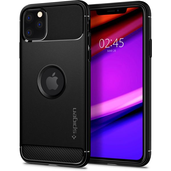 Spigen Rugged Armor Backcover iPhone 11 Pro - Zwart