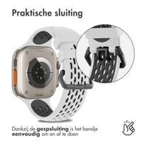 imoshion Siliconen sport bandje gesp Apple Watch Series 1 t/m 10 / SE / Ultra (2) (44/45/46/49 mm) - Wit / Zwart