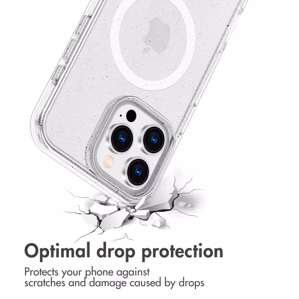 imoshion Sparkle Backcover met MagSafe Apple iPhone 16 Pro - Glitter Transparant