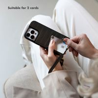Selencia Nova Croco Phone Case with Cord and Card Holder Apple iPhone 17 Pro - Black