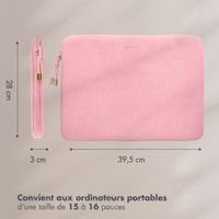 Selencia Corduroy Laptop hoes 15-16 inch - Laptopsleeve - Soft Blush