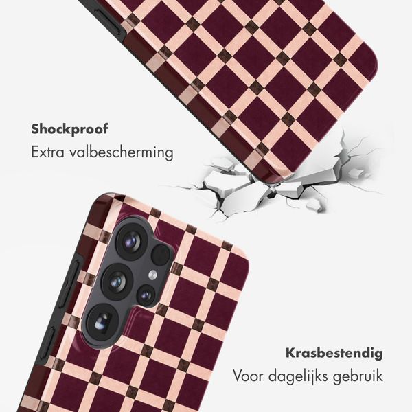 Selencia Vivid Backcover met MagSafe Samsung Galaxy S26 Ultra - Check This Burgundy