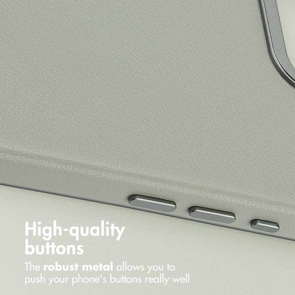 Accezz Leather Back Cover with MagSafe Apple iPhone 17e / 16e - Light Grey