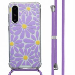 imoshion Design hoesje met koord Samsung Galaxy A36 - Tropical Violet Flowers Connect