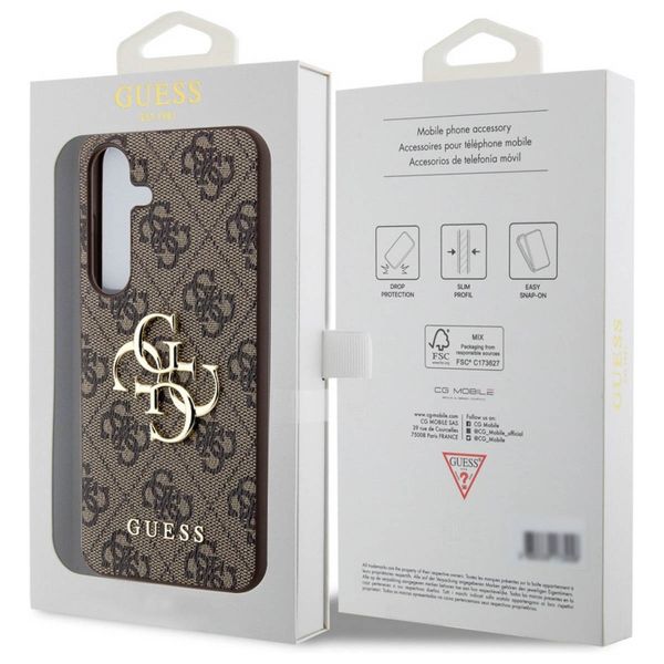 Guess 4G Metal Logo Backcover Samsung Galaxy S24 Plus - Bruin