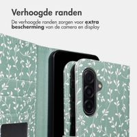 imoshion Design Bookcase Samsung Galaxy A17 (5G) / (4G) - Smoke Green Flowers
