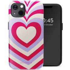 Selencia Vivid Backcover met MagSafe Apple iPhone 13 - Double Hearts Rubine Red Lilac