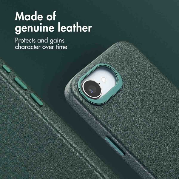 Accezz Leather Back Cover with MagSafe Apple iPhone 17e / 16e - Cedar Green