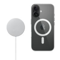 Apple Clearcase voor de Apple iPhone 16 + Apple MagSafe Draadloze Oplader 25W - 1 meter