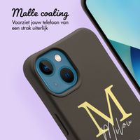 Gepersonaliseerd Color Backcover MagSafe met afneembaar koord en letter  iPhone 13 - Black Coffee