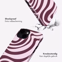 Selencia Vivid Backcover met MagSafe Apple iPhone 14 - Wavy Swirl Pink Plum
