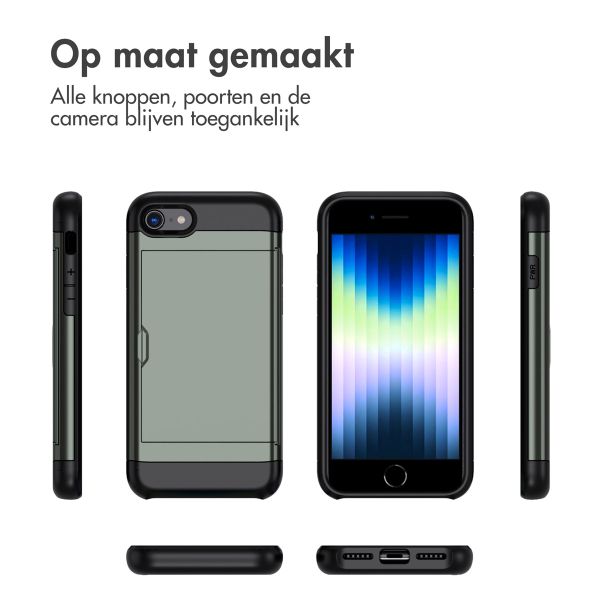 imoshion Backcover met pasjeshouder iPhone SE (2022 / 2020) / 8 / 7 - Donkergroen