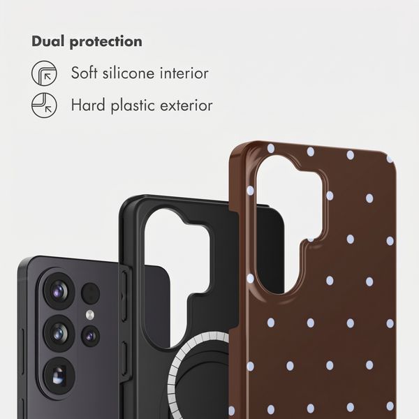 Selencia Vivid Back Cover with MagSafe Samsung Galaxy S26 Ultra - Happy Dots Chocolate