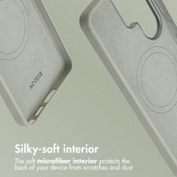 Accezz Leather Back Cover with MagSafe Samsung Galaxy S26 Ultra - Light Grey