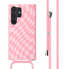 imoshion Siliconen design hoesje met koord Samsung Galaxy S24 Ultra - Retro Pink