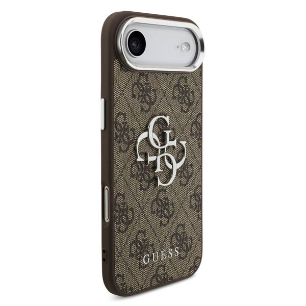 Guess 4G Metal Logo Backcover Apple iPhone Air - Silver Edge - Brown