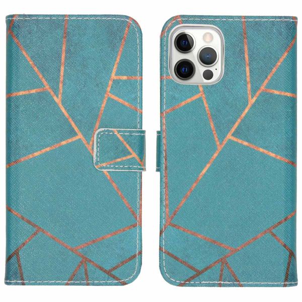 imoshion Design Softcase Bookcase iPhone 12 (Pro) - Blue Graphic