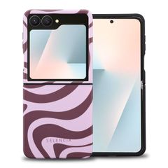 Selencia Vivid Backcover Samsung Galaxy Z Flip 7 - Wavy Swirl Pink Plum