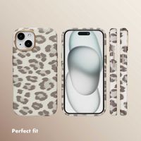 Selencia Sabi Back Cover Panther Print with MagSafe Apple iPhone 15 - Soft Ivory
