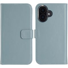 Selencia Genuine Leather Book Case Apple iPhone 16 - Air Blue