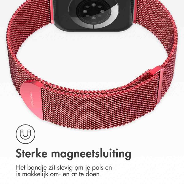 imoshion Milanees magnetisch bandje Apple Watch Series 1 - 9 / SE (38/40/41 mm) | Series 10 / 11 (42 mm) - Maat M - Rood