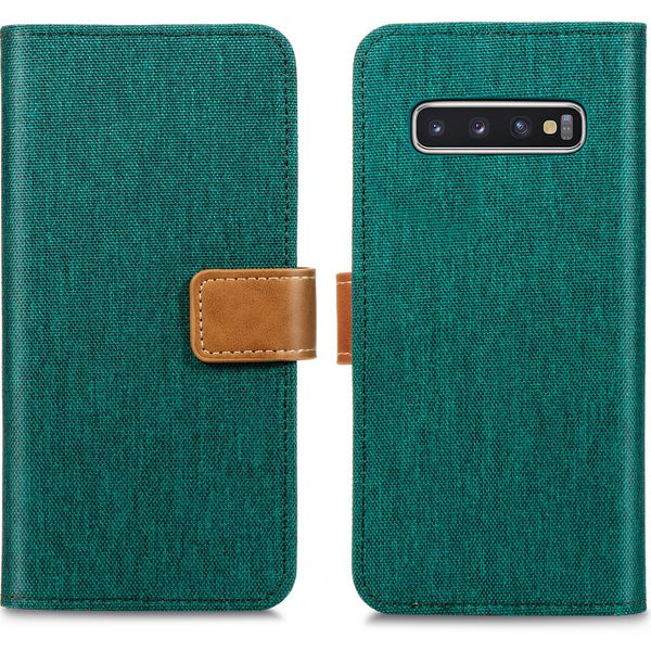 imoshion Luxe Canvas Bookcase Samsung Galaxy S10 - Groen