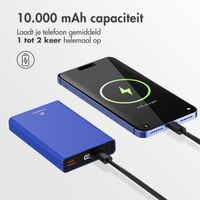imoshion Ultra Series Aluminium Powerbank 10.000 mAh - Quick Charge en Power Delivery - Cobalt Blue
