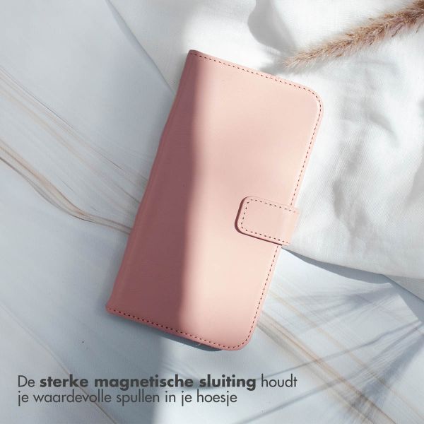 Selencia Echt Leren Bookcase Apple iPhone 16 - Dusty Pink