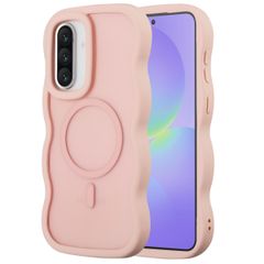 Selencia Wavy Backcover met MagSafe Samsung Galaxy A36 / A56 - Soft Pink