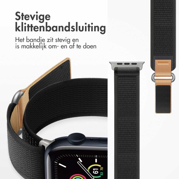 imoshion Nylon Trail bandje Apple Watch Series 1 t/m 9 / SE (38/40/41 mm) | Series 10 (42 mm) - Zwart