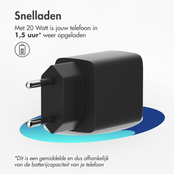 imoshion Wall Charger 20 Watt | USB-C - Zwart