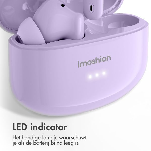 imoshion Aura Pro In-Earbuds - Draadloze oordopjes - Bluetooth draadloze oortjes - Met ANC noise cancelling functie - Lavender Lilac