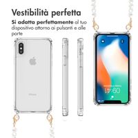 imoshion Backcover met koord + armband Apple iPhone X / Xs - Parels Hartjes