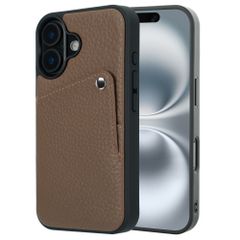 Selencia Riva Backcover met Pashouder Apple iPhone 16 - Mocha Brown