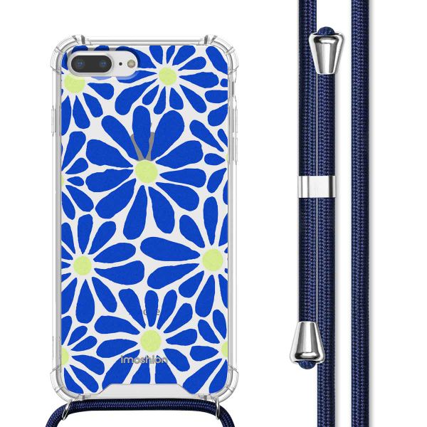 imoshion Design hoesje met koord Apple iPhone 8 Plus / 7 Plus - Cobalt Blue Flowers Connect