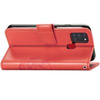 Klavertje Bloemen Bookcase Samsung Galaxy A21s - Rood