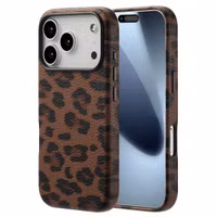 Selencia Sabi Backcover Panterprint met MagSafe Apple iPhone 17 Pro - Mocha Brown