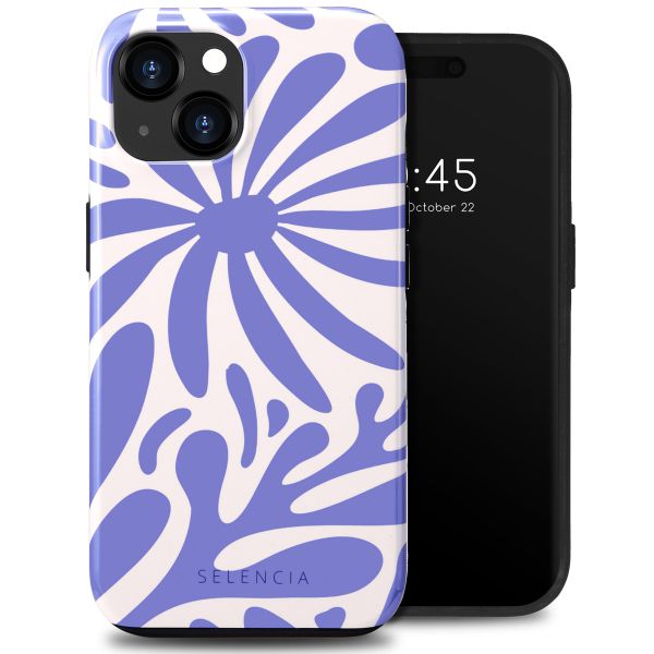 Selencia Vivid Tough Backcover iPhone 15  - Modern Bloom Sapphire Blue