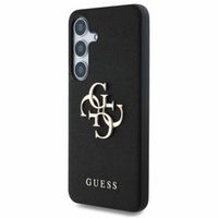 Guess 4G Metal Logo Saffiano Backcover Samsung Galaxy S25 - Zwart