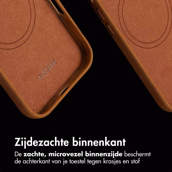 Accezz Vintage Leather Magsafe Backcover Apple iPhone 16 - Tabacco Cognac