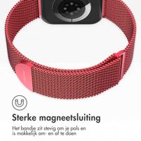 imoshion Milanees magnetisch bandje Apple Watch Series 1 t/m 9 / SE (38/40/41 mm) | Series 10 (42 mm) - Maat M - Rood