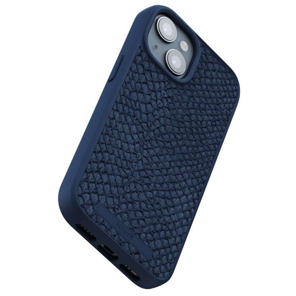 Njorð Collections Salmon Leather MagSafe Case iPhone 15 - Blue