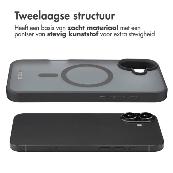 Accezz Rugged Frosted MagSafe Backcover Apple iPhone 16 Plus - Zwart