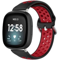 imoshion Siliconen sport bandje Fitbit Versa 4 / 3 / Sense (2) - Zwart/Rood