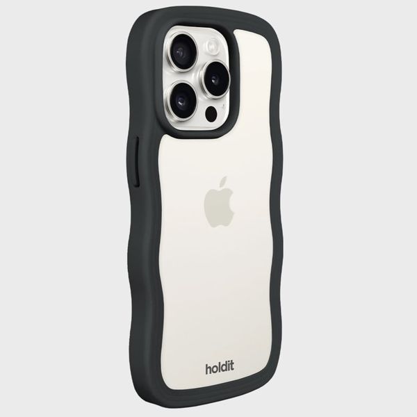 Holdit Wavy Case Apple iPhone 15 Pro - Black / Transparent